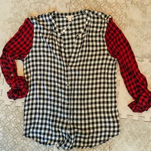 Button up Gingham Blouse
